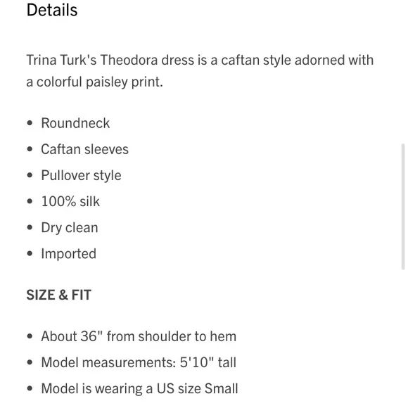 🆕 {trina turk} Theodore Paisley caftan dress •NWT - Picture 5 of 10